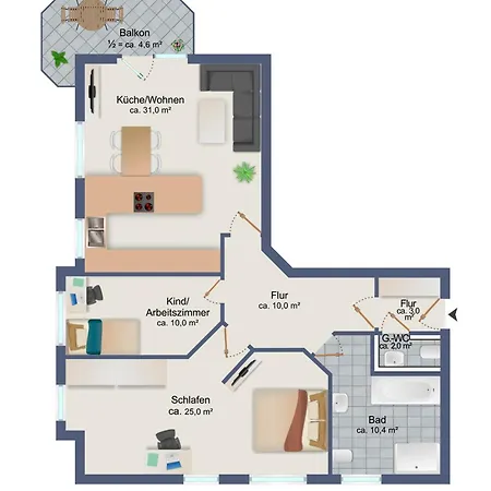 Citynah Und Chic Bei Hamburg Apartmán